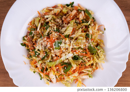 Ready salad in a bowl 136206800