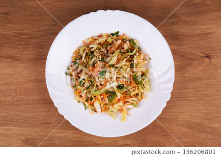 Ready salad in a bowl 136206801