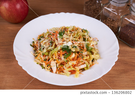 Ready salad in a bowl 136206802