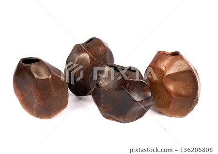 Ceramic vase on white background Ceramic vase on white background 136206808