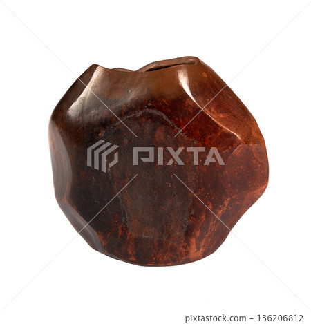 Ceramic vase on white background 136206812