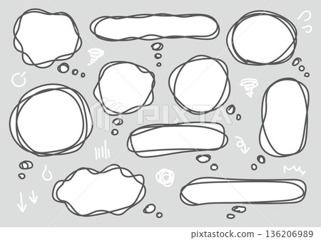 A set of spiral speech bubbles to express worry, featuring cold sweat and spirals A set of spiral speech bubbles to express worry, featuring cold sweat and spirals 136206989