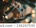 Toy House With Sparkling Christmas Decor 136207595