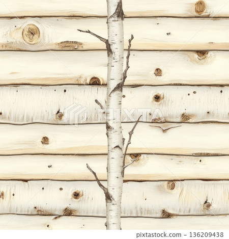 Seamless texture of birch wood 136209438