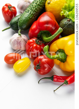 Fresh healthy vegetables for healthy eating and vegan diet Fresh healthy vegetables for healthy eating and vegan diet 136209555