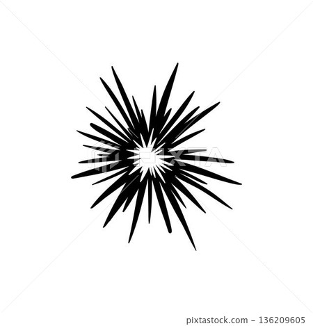 Vector icon of hand-drawn cartoony expression sign doodle, curve directional arrows, emoticon effects design elements, cartoon character emotion symbols, cute decorative brush stroke lines 136209605