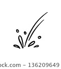 Vector icon of hand-drawn cartoony expression sign doodle, curve directional arrows, emoticon effects design elements, cartoon character emotion symbols, cute decorative brush stroke lines 136209649