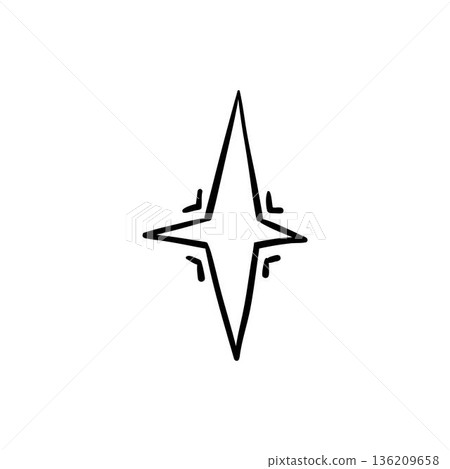 Vector icon of hand-drawn cartoony expression sign doodle, curve directional arrows, emoticon effects design elements, cartoon character emotion symbols, cute decorative brush stroke lines 136209658