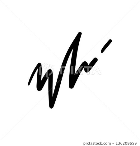 Vector icon of hand-drawn cartoony expression sign doodle, curve directional arrows, emoticon effects design elements, cartoon character emotion symbols, cute decorative brush stroke lines 136209659