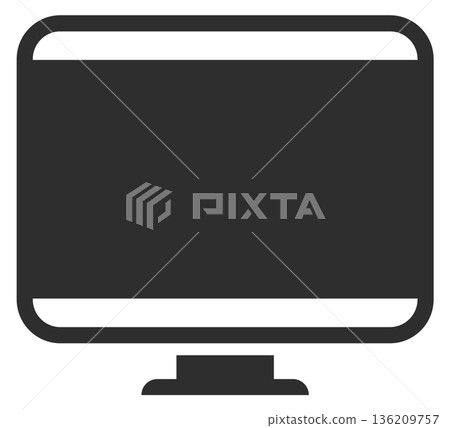 Computer monitor black icon. Display screen symbol 136209757