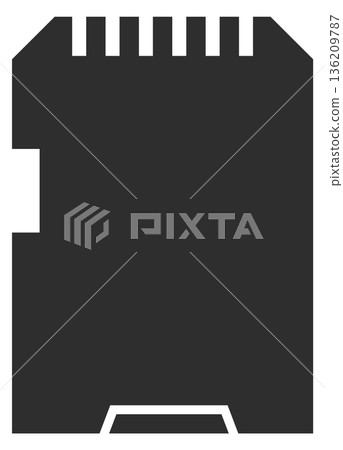 Memory card black icon. Micro sd storage 136209787