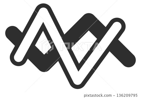 Line chart black icon. Data statistics symbol 136209795