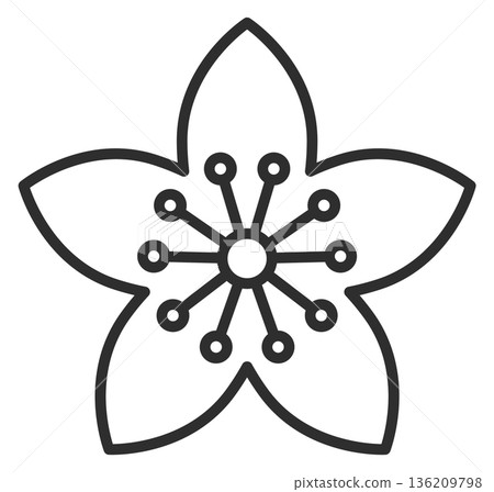 Simple flower line icon. Abstract nature symbol 136209798