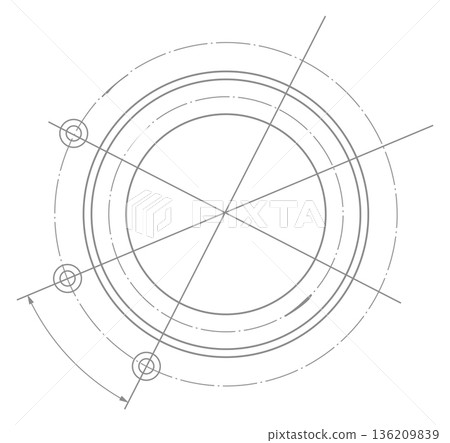 Mechanical blueprint. Project construction technical paper drawing Mechanical blueprint. Project construction technical paper drawing 136209839