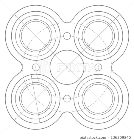 Technical abstract blueprint. Mechanical scheme. Engineering drawing Technical abstract blueprint. Mechanical scheme. Engineering drawing 136209840