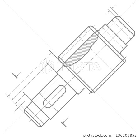 Mechanical projection drawing. Construction blueprint. Engineer draft 136209852