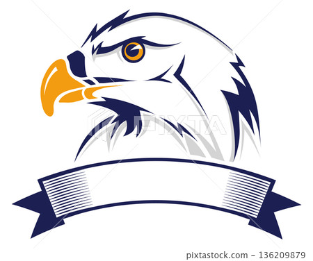 Eagle emblem. Freedom logo. Bird badge drawing Eagle emblem. Freedom logo. Bird badge drawing 136209879