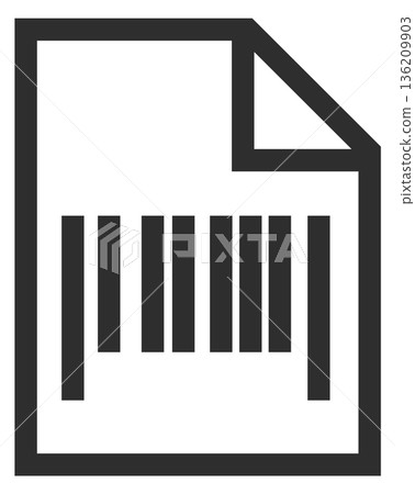 Barcode document line icon. Paper code scan 136209903