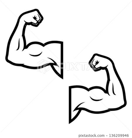 Bicep muscle vector icons for strength power and fitness concept Bicep muscle vector icons for strength power and fitness concept 136209946