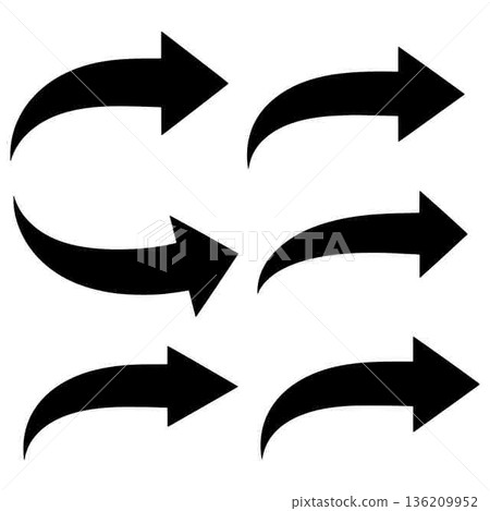 Black arrow vector icons set on white background for web design Black arrow vector icons set on white background for web design 136209952