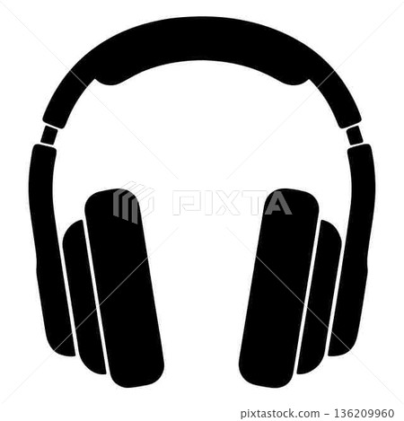 Black Headphones Minimalist Vector Illustration for Music and Audio Lovers Black Headphones Minimalist Vector Illustration for Music and Audio Lovers 136209960