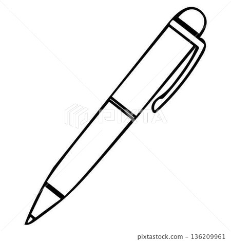 Black outline of a pen suitable for illustration and design purposes Black outline of a pen suitable for illustration and design purposes 136209961