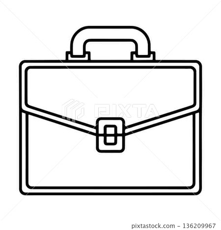 Business Briefcase Outline Icon Professional Minimalist Design Isolated on White 136209967