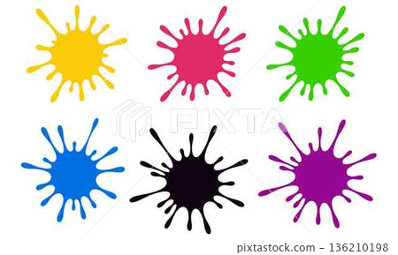 Colorful Splatters Vector Illustration with Various Colors on White Background Colorful Splatters Vector Illustration with Various Colors on White Background 136210198