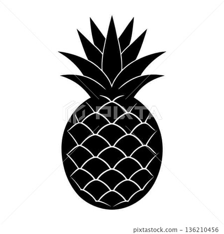 Isolated Pineapple Silhouette Graphic Illustration Tropical Fruit Exotic Minimalist Design Isolated Pineapple Silhouette Graphic Illustration Tropical Fruit Exotic Minimalist Design 136210456