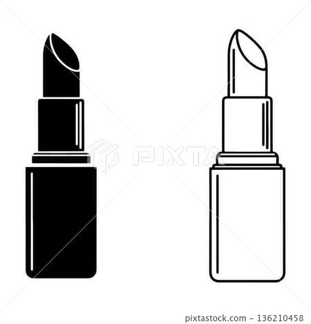 Lipstick minimal vector illustration isolated in white background beauty concept Lipstick minimal vector illustration isolated in white background beauty concept 136210458