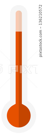 Thermometer color icon. Red element for hot weather 136210572