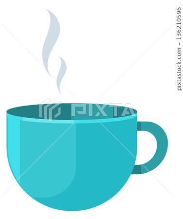 Hot mug color icon. Ceramic coffee cup 136210596