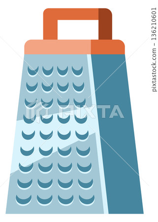 Kitchen grater color icon. Food shred tool 136210601
