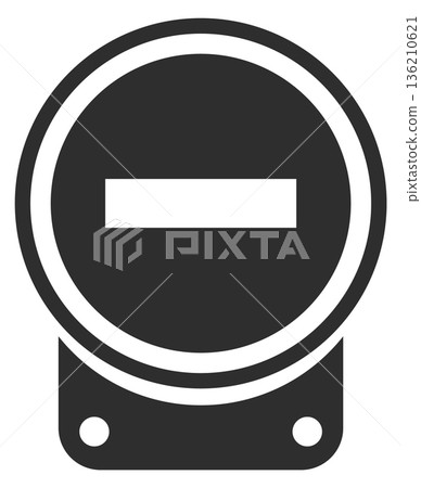 Electricity meter black icon. Energy power symbol Electricity meter black icon. Energy power symbol 136210621