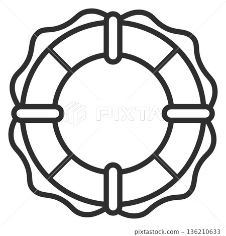 Rescue belt line icon. Swimming donut symbol 136210633