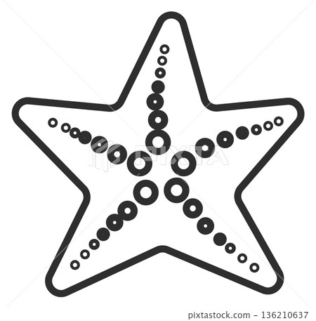 Starfish line icon. Marine fauna. Vacation beach symbol Starfish line icon. Marine fauna. Vacation beach symbol 136210637