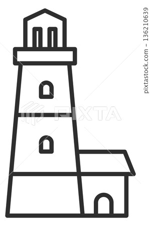 Lighthouse line icon. Coast tower. Navigation building 136210639