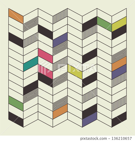 Vintage geometric pattern background. Swiss modernism design 136210657