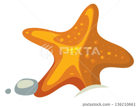 Starfish cartoon icon. Ocean bottom fauna symbol Starfish cartoon icon. Ocean bottom fauna symbol 136210661