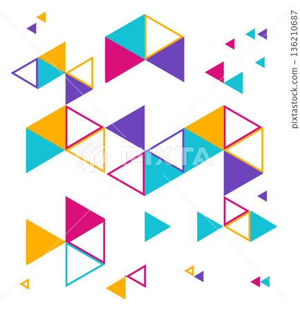 Geometric shapes placard design. Contemporary color layout Geometric shapes placard design. Contemporary color layout 136210687