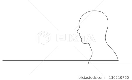 Continuous one line human head profile illustration 136210760