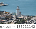 La Farola lighthouse in Malaga port close view, Spain 136211142