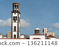 Tall bell tower of Iglesia de la Concepcion church in San Cristobal de La Laguna Tenerife, Spain 136211148