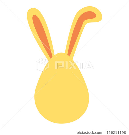 An Easter egg with bright emotions and bunny ears. Easter holiday concept An Easter egg with bright emotions and bunny ears. Easter holiday concept 136211198