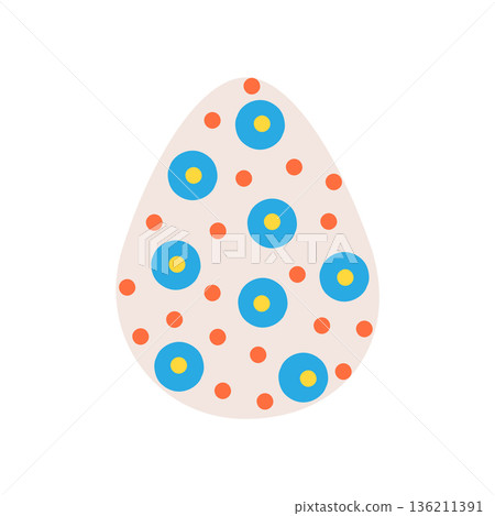 Dymkovo toy painting of an Easter egg Dymkovo toy painting of an Easter egg 136211391