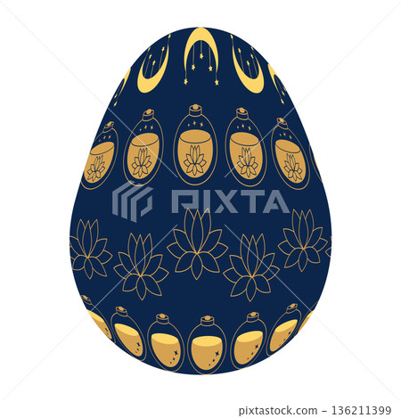 Easter Egg of magic symbols, celestial Astrological, magical and esoteric symbols. Easter Egg of magic symbols, celestial Astrological, magical and esoteric symbols. 136211399