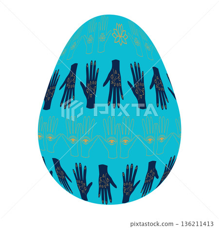 Easter Egg of magic symbols, celestial Astrological, magical and esoteric symbols. Easter Egg of magic symbols, celestial Astrological, magical and esoteric symbols. 136211413