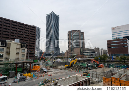 Naniwasuji Line Nakanoshima Station construction site 136212265