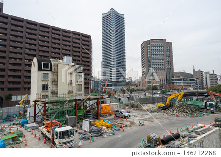 Naniwasuji Line Nakanoshima Station construction site 136212268