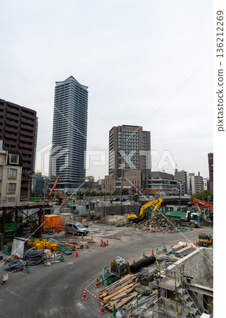 Naniwasuji Line Nakanoshima Station construction site 136212269